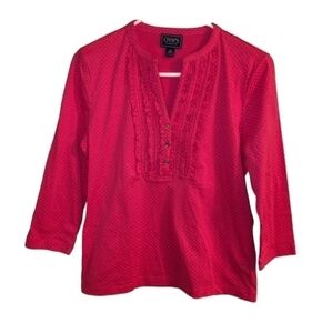 Chaps classics size medium pink with white polka dots